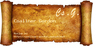 Csallner Gordon névjegykártya